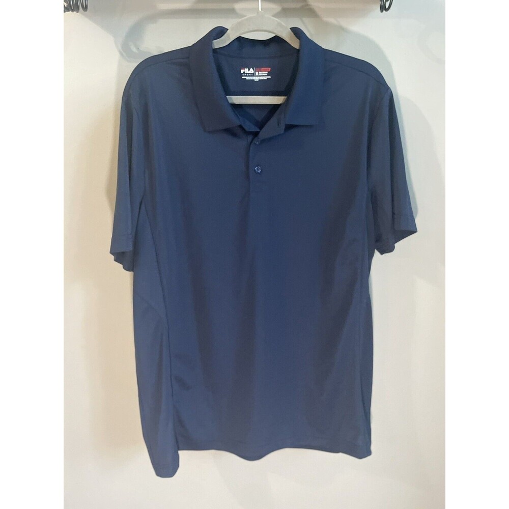 Fila Sport Golf Athletic Fit Polo Short Sleeve Shirt Men's Size XL, Navy Blue